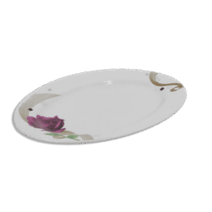 Momaz 26cm Oval Plate with Purple Flower