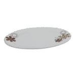 Momaz 30cm Oval Plate with Brown Flower