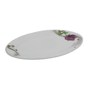 Momaz 30cm Oval Plate with Purple Flower