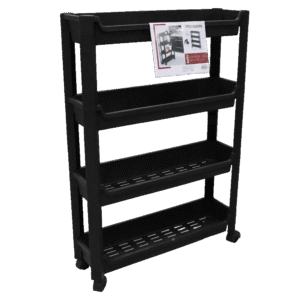 Organizers Black Thin Wheeled 4-Tier Stand
