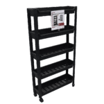 Organizers Black Thin Wheeled 5-Tier Stand