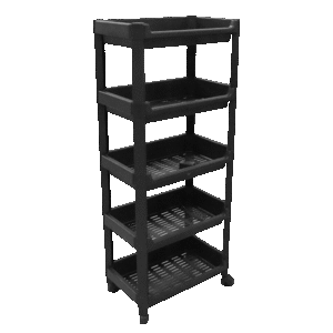 Organizers Black Wheeled 5-Tier Stand