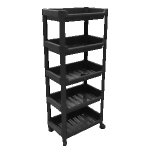 Organizers Black Wheeled 5-Tier Stand