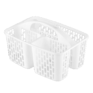 Organizers White Compile Divided Organizer Basket With Handle