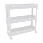 Organizers White Thin Wheeled 3-Tier Stand