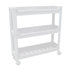 Organizers White Thin Wheeled 3-Tier Stand