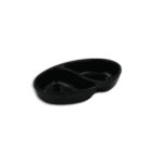 Oval Black Mini 2 Sections Sauce Cup 11cm