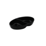 Oval Black Mini 2 Sections Sauce Cup 11cm