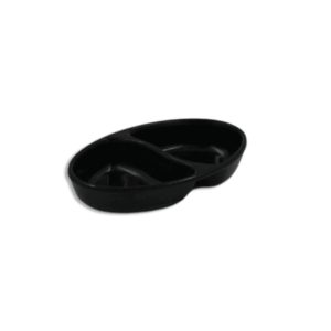 Oval Black Mini 2 Sections Sauce Cup