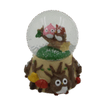 Owl Couple Snow Ball with Music