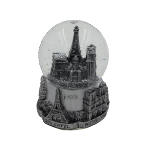Paris Silver Snow Ball with Music