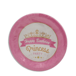 Pink Princess Birthday Plates 10 pcs