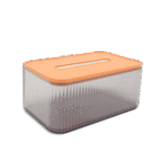 Plastic Orange Ribbed Tissue Box