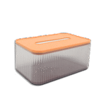 Plastic Orange Ribbed Tissue Box