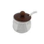 Plexi Sugar Bowl with Dark Brown Wooden Lid