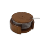 Plexi Sugar Bowl with Dark Brown Wooden Lid & Base