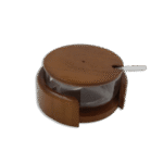 Plexi Sugar Bowl with Dark Brown Wooden Lid & Base