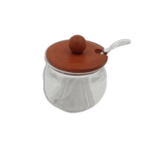 Plexi Sugar Bowl with Wooden Lid