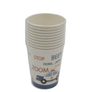Police Car Birthday Designed Cups 10pcs