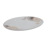 Porcelain 23cm Oval Plate with Brown Design