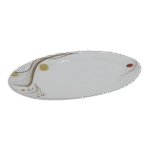Porcelain White with Brown Design Oval Plate
