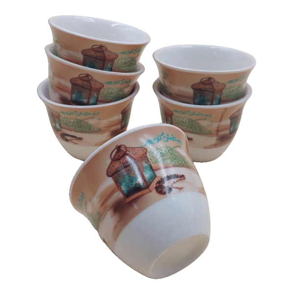 Ramadan 6 Pcs Coffee Cup Set With Lantern Drawing