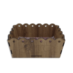 Rectangular Wooden 26x17x9cm Basket with Colored Fabric