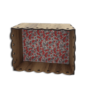 Rectangular Wooden 26x17x9cm Basket with Designed Fabric2