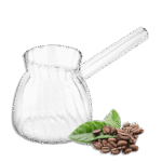 Round Ribbed Glass 400ml Coffee Pot