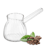 Round Ribbed Glass 400ml Coffee Pot
