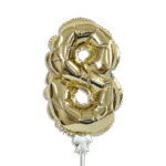 Self Inflating 26cm Gold Foil Balloon Number Eight