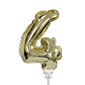 Self Inflating 26cm Gold Foil Balloon Number Four