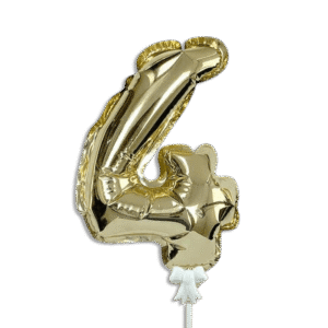 Self Inflating 26cm Gold Foil Balloon Number Four