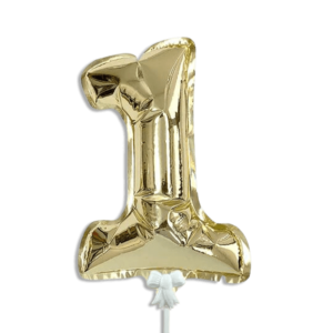 Self Inflating 26cm Gold Foil Balloon Number One