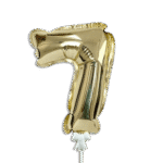 Self Inflating 26cm Gold Foil Balloon Number Seven