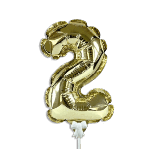 Self Inflating 26cm Gold Foil Balloon Number Two
