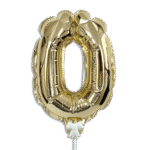 Self Inflating 26cm Gold Foil Balloon Number Zero