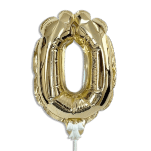 Self Inflating 26cm Gold Foil Balloon Number Zero
