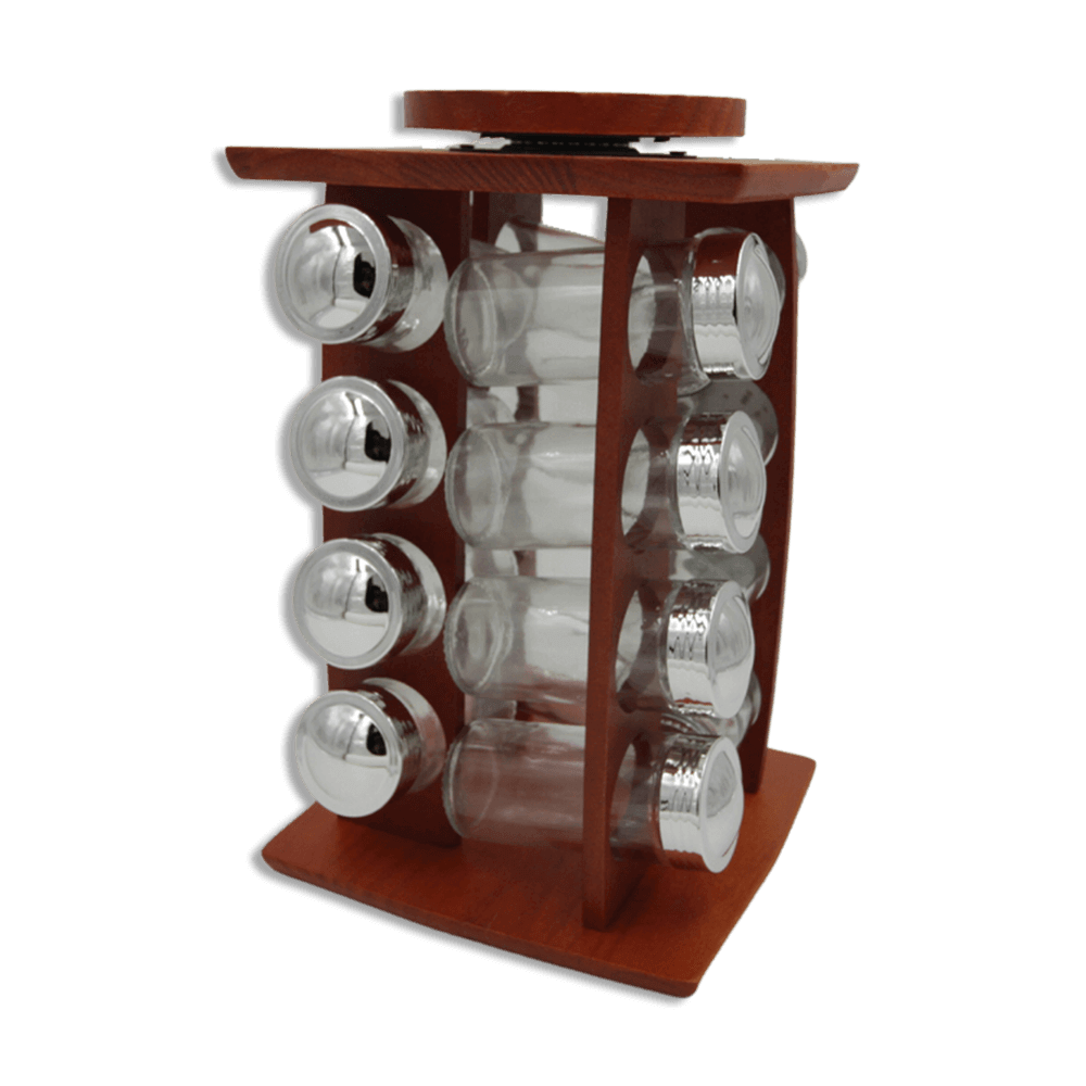 Set-of-16pcs-Spices-Jars-with-Stainless-Steel-Lids-&-Wooden-Rotating-Stand