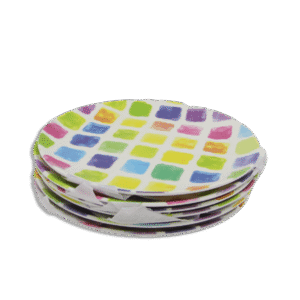 Set of 6pcs Flat Melamine Colored 20cm Plates