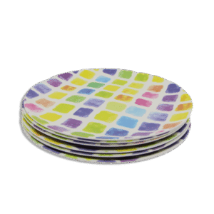 Set of 6pcs Flat Melamine Colored 26cm Plates