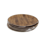 Set of 6pcs Melamine Wooden Shape 20cm Flat Plates