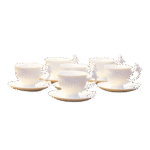 Set of Half Dozen Coffee Cups & Saucers with Bird