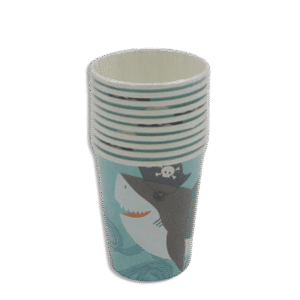 Shark Birthday Designed Cups 10pcs