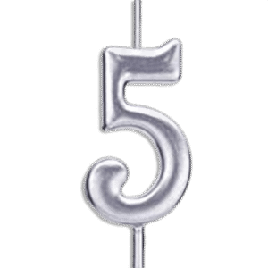Silver Candle Number Five