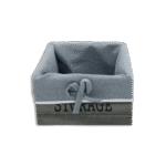 Squared 17cmx8cm Wooden Basket with Fabric