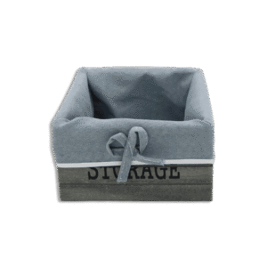 Squared 17cmx8cm Wooden Basket with Fabric