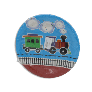 Train Designed Birthday Plates 10pcs