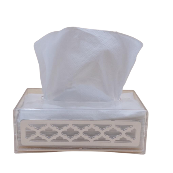 Transparent silver pattern tissue box