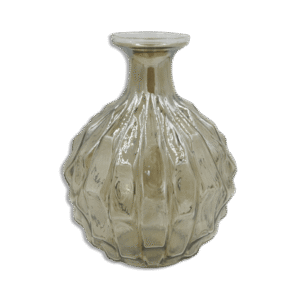 Turkish Black Decor Ribbed Vase